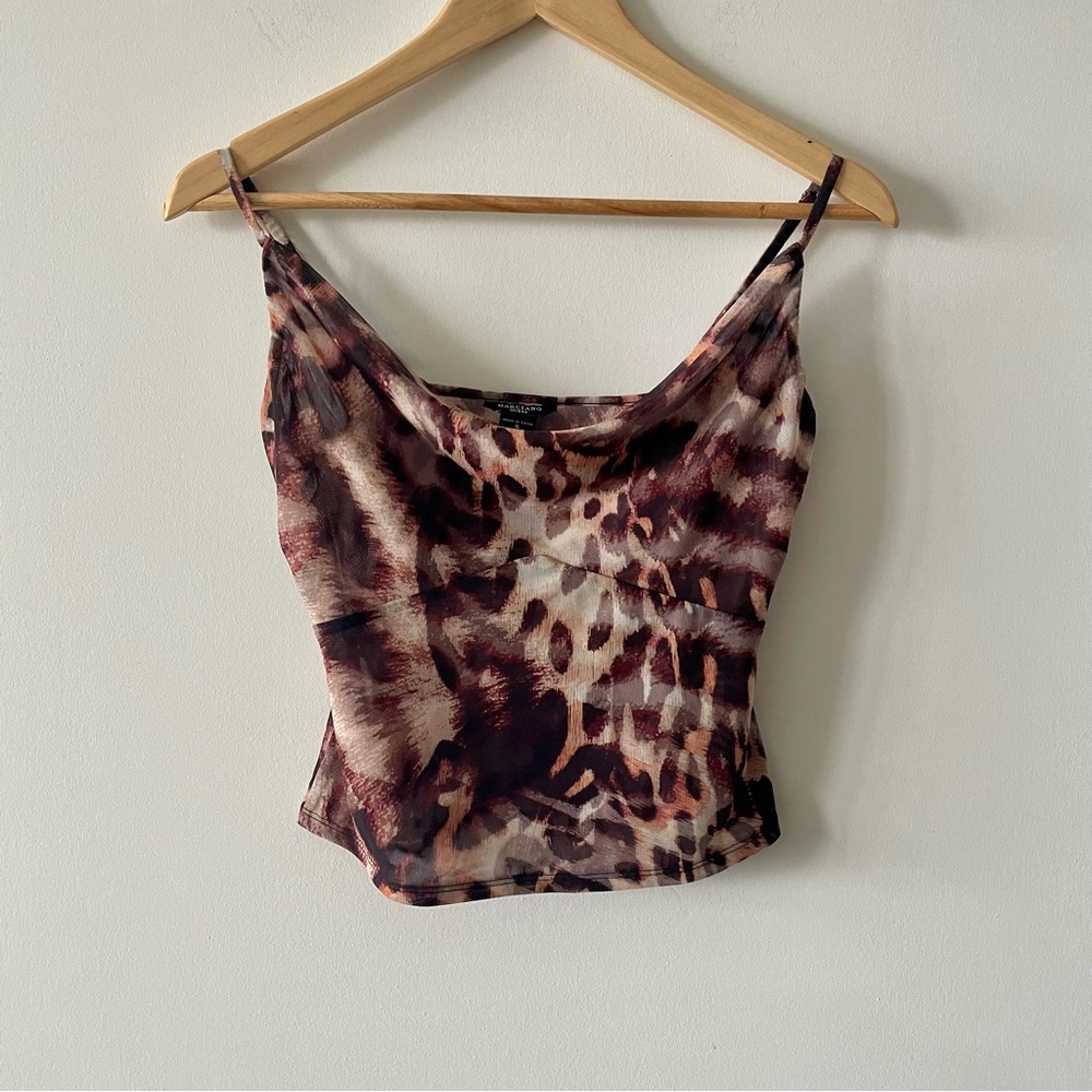 Marciano by GUESS Mesh Leopard Print Camisole Top